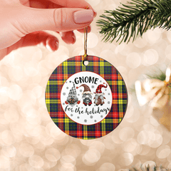Clan Buchanan Modern Tartan Gnome Round Ceramic Ornament CD51 Buchanan Modern Tartan Tartan Christmas
