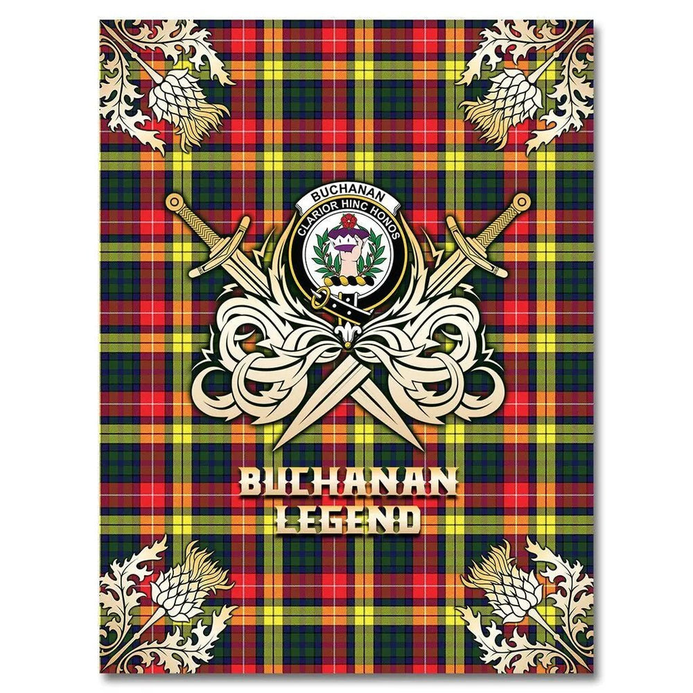 Clan Buchanan Modern Tartan Gold Courage Symbol Blanket AC33 Clan Buchanan Tartan Today