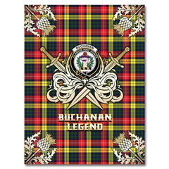 Clan Buchanan Modern Tartan Gold Courage Symbol Blanket AC33 Clan Buchanan Tartan Today