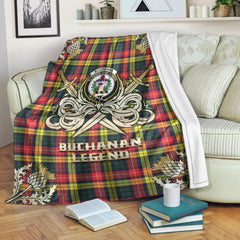 Clan Buchanan Modern Tartan Gold Courage Symbol Blanket AC33 Clan Buchanan Tartan Today