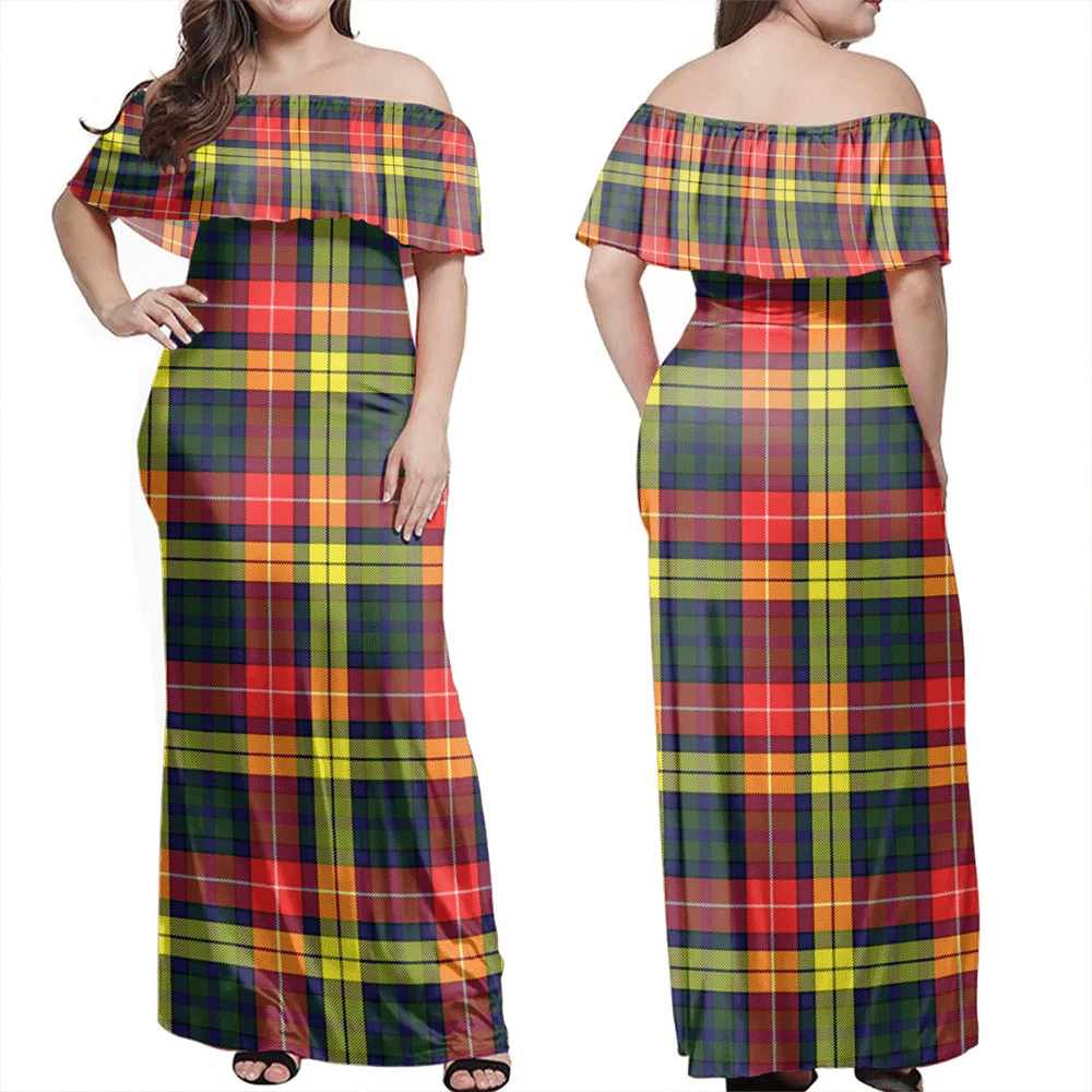 Clan Buchanan Modern Tartan Hawaii Dress OI57 Clan Buchanan Tartan Hawaii Dress