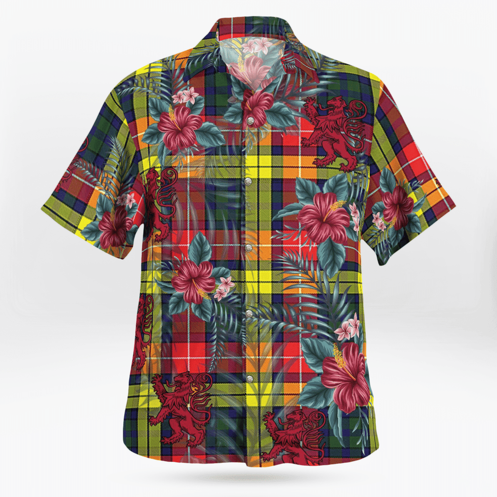 Clan Buchanan Modern Tartan Scottish Lion Hawaiian Shirt RW76 Buchanan Modern Tartan Tartan Hawaii Shirt