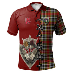 Clan Buchanan Old Dress Tartan Polo Shirt - Lion Rampant And Celtic Thistle Style FX40 Buchanan Old Dress Tartan Tartan Polo