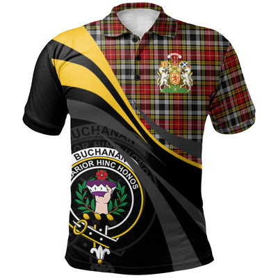 Clan Buchanan Old Dress Tartan Polo Shirt - Royal Coat Of Arms Style