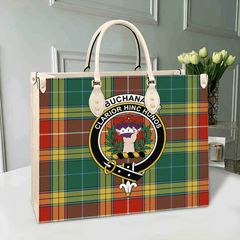 Clan Buchanan Old Set Tartan Crest Leather Bag TO94 Clan Buchanan Tartan Today