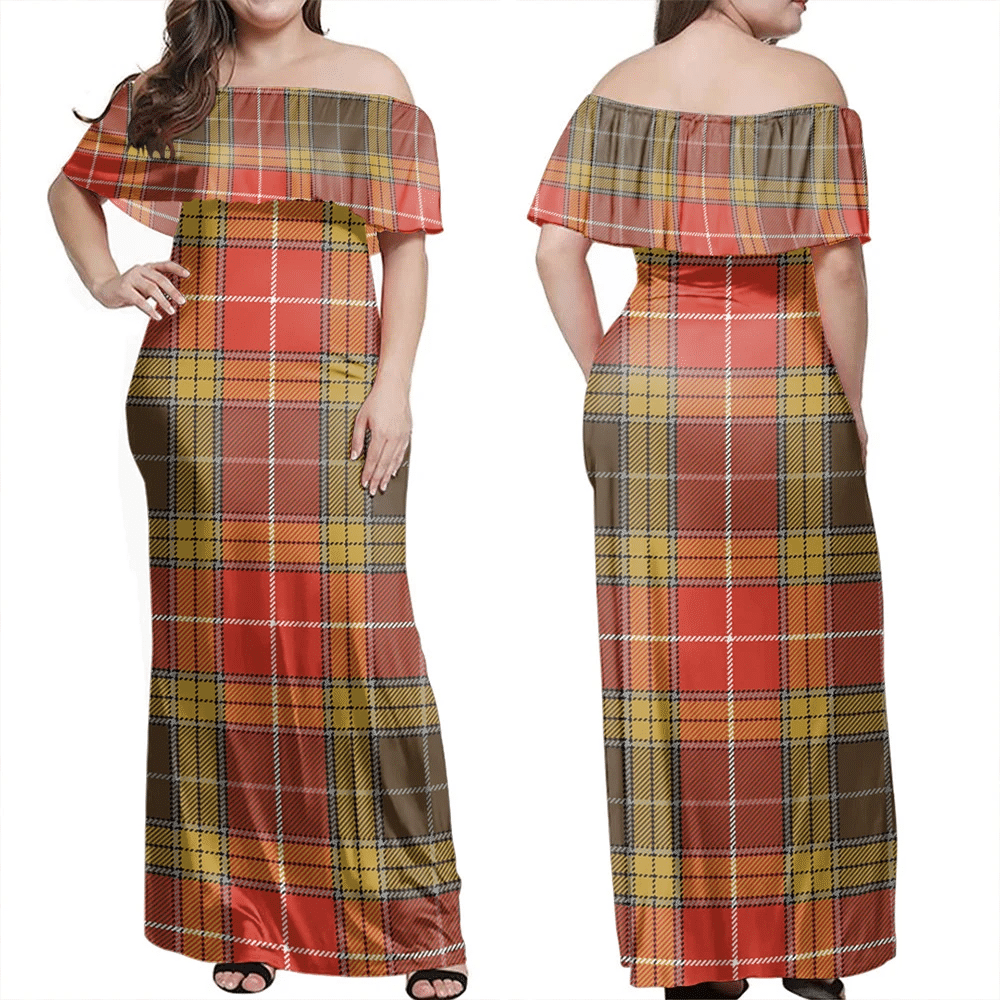 Clan Buchanan Old Set Tartan Hawaii Dress AA35 Clan Buchanan Tartan Hawaii Dress