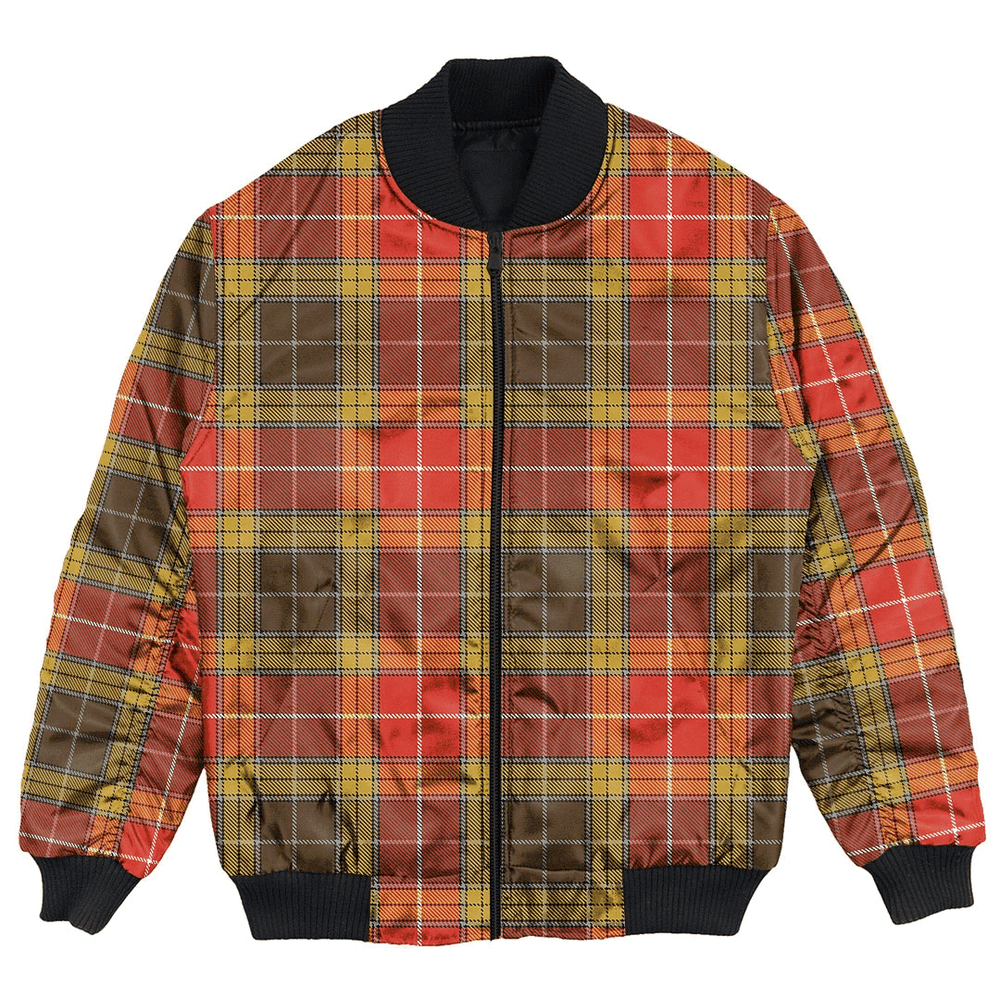 Clan Buchanan Old Set Weathered Tartan Bomber Jacket LK56 Buchanan Old Set Weathered Tartan Tartan Bomber Jacket