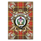 Clan Buchanan Old Set Weathered Tartan Crest Black Garden Flag - Gold Thistle TV82 Clan Buchanan Tartan Today