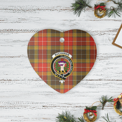 Clan Buchanan Old Set Weathered Tartan Crest Heart Ceramic Ornament RG63 Buchanan Old Set Weathered Tartan Tartan Christmas
