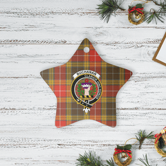 Clan Buchanan Old Set Weathered Tartan Crest Star Ceramic Ornament QR75 Buchanan Old Set Weathered Tartan Tartan Christmas
