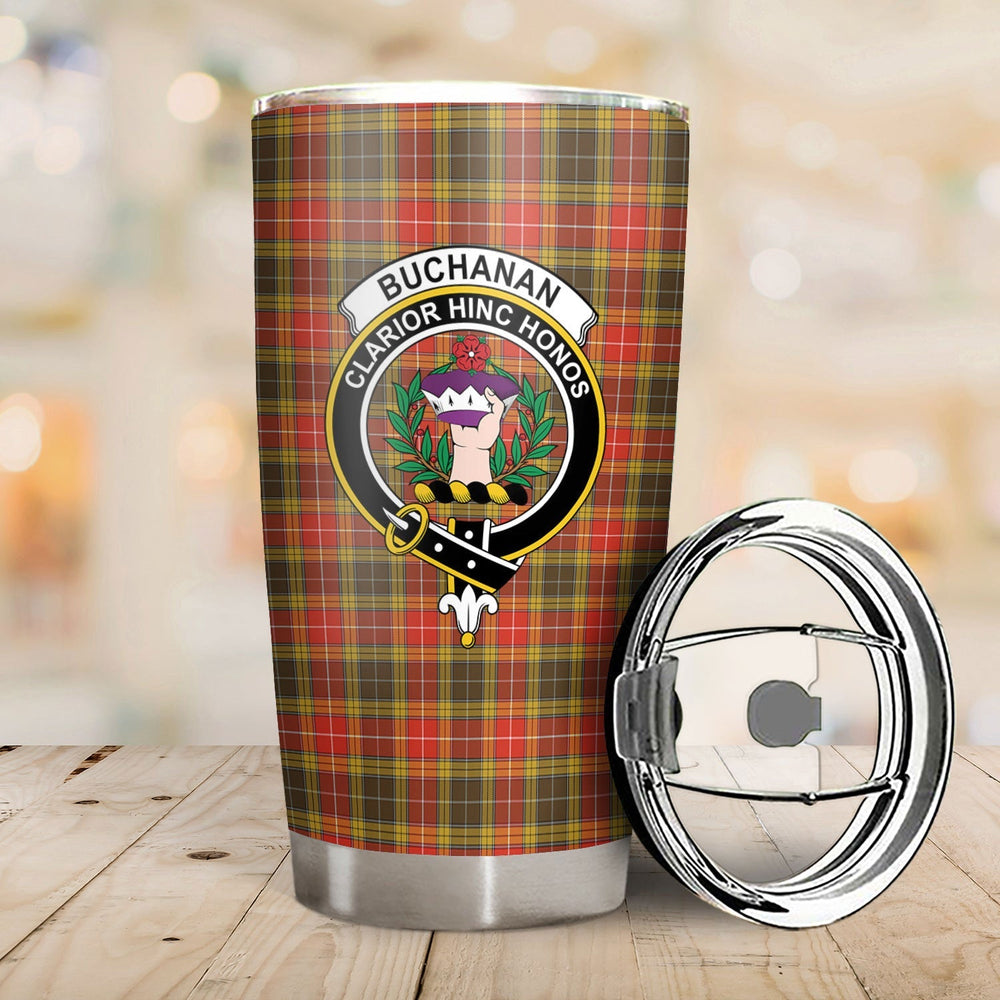 Clan Buchanan Old Set Weathered Tartan Crest Tumbler DM10 Clan Buchanan Tartan Today