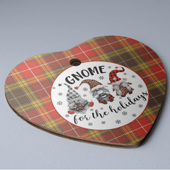 Clan Buchanan Old Set Weathered Tartan Gnome Heart Ceramic Ornament XA62 Buchanan Old Set Weathered Tartan Gnome Tartan Christmas