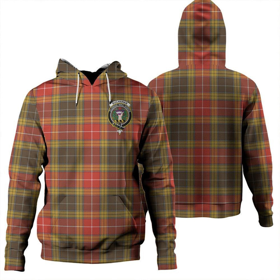 Clan Buchanan Old Set Weathered Tartan Hoodie Crest LYNRY2DM-1 Buchanan Old Set Weathered Tartan Hoodies