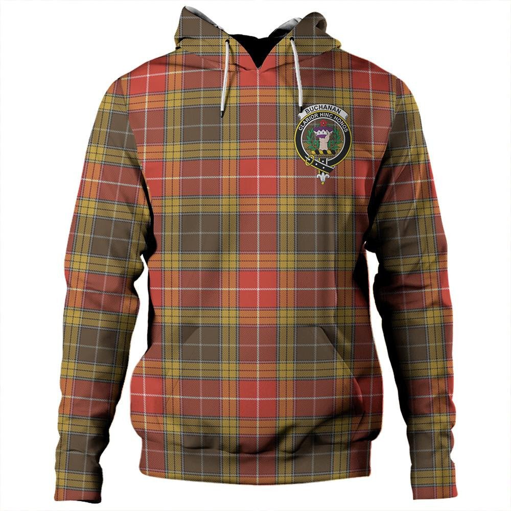 Clan Buchanan Old Set Weathered Tartan Hoodie Crest LYNRY2DM-1 Buchanan Old Set Weathered Tartan Hoodies