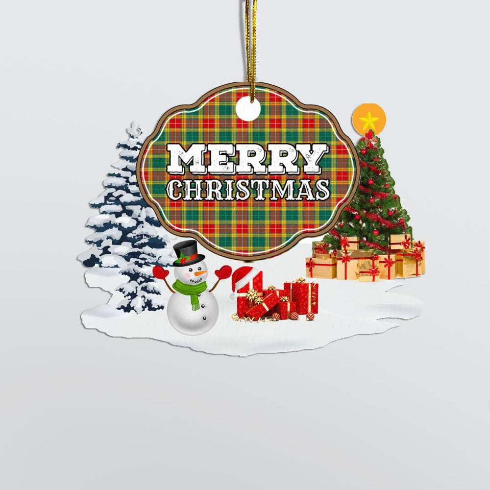 Clan Buchanan Old Sett "Merry Christmas" Tartan Acrylic Ornament PA20 Buchanan Old Sett Tartan Tartan Christmas