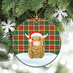 Clan Buchanan Old Sett Tartan Christmas Ceramic Ornament Highland Cows Style VW18 Buchanan Old Sett Tartan Tartan Ornament