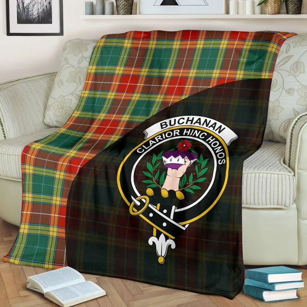 Clan Buchanan Old Sett Tartan Crest Blanket Wave Style GZ16 Clan Buchanan Tartan Today