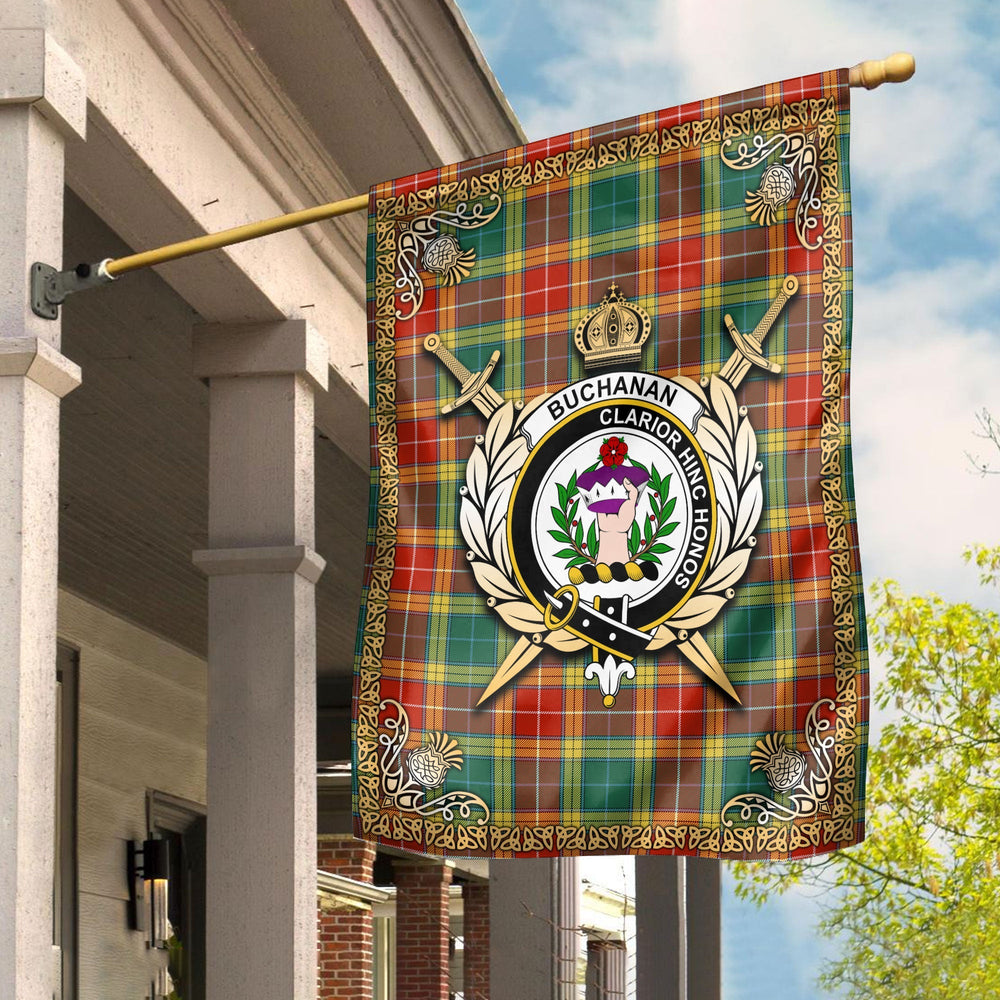 Clan Buchanan Old Sett Tartan Crest Garden Flag - Celtic Thistle SO72 Clan Buchanan Tartan Today