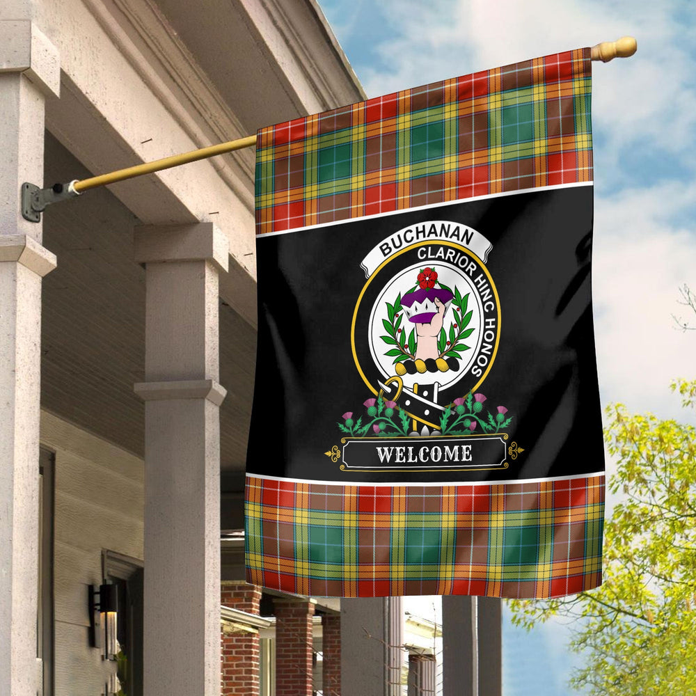 Clan Buchanan Old Sett Tartan Crest Garden Flag - Welcome TR21 Clan Buchanan Tartan Today