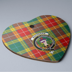 Clan Buchanan Old Sett Tartan Crest Heart Ceramic Ornament ZA38 Buchanan Old Sett Tartan Tartan Christmas