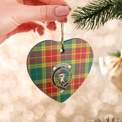 Clan Buchanan Old Sett Tartan Crest Heart Ceramic Ornament ZA38 Buchanan Old Sett Tartan Tartan Christmas