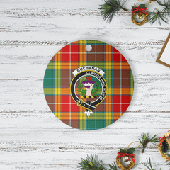 Clan Buchanan Old Sett Tartan Crest Round Ceramic Ornament LE72 Buchanan Old Sett Tartan Tartan Christmas