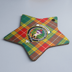 Clan Buchanan Old Sett Tartan Crest Star Ceramic Ornament DF60 Buchanan Old Sett Tartan Tartan Christmas