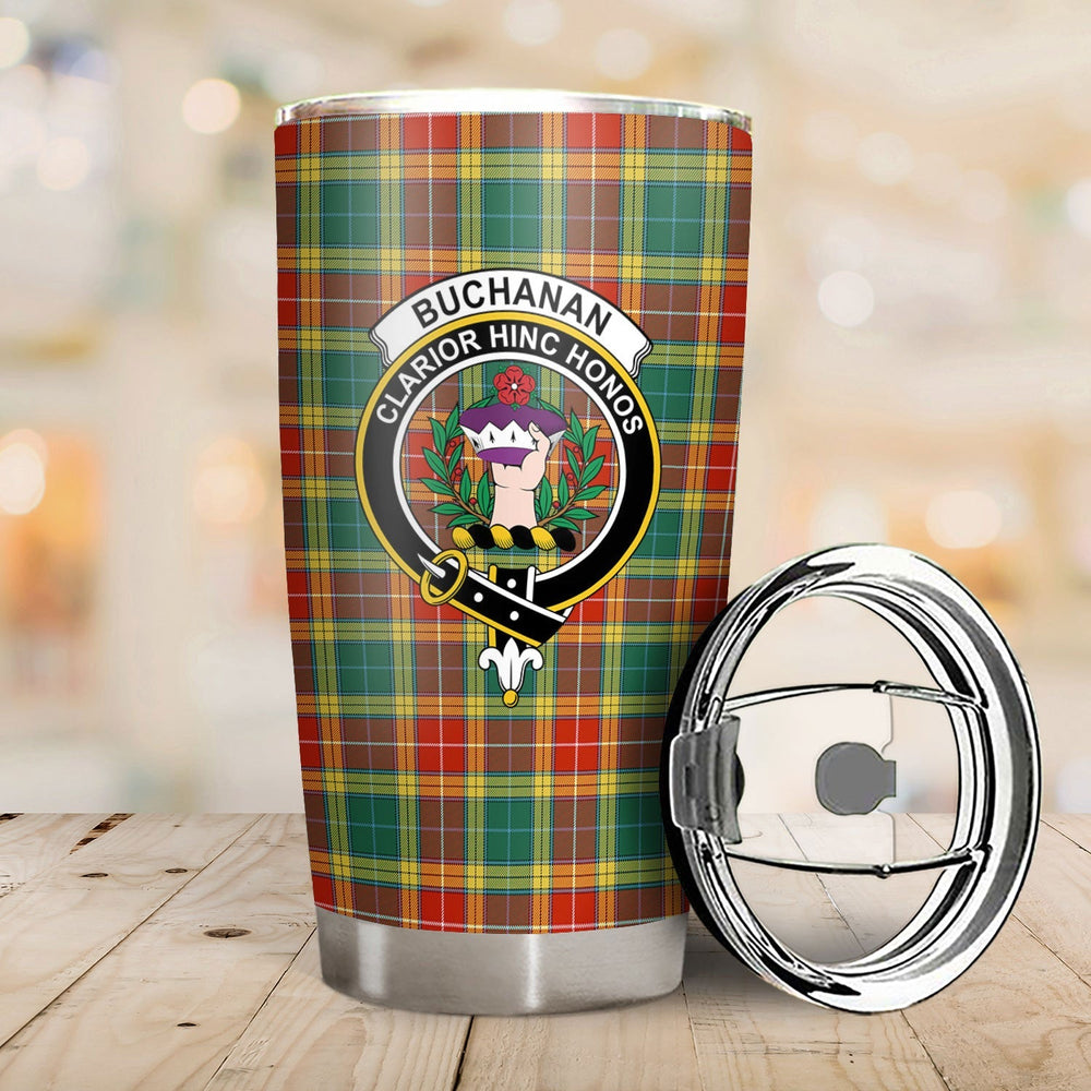 Clan Buchanan Old Sett Tartan Crest Tumbler YJ72 Clan Buchanan Tartan Today