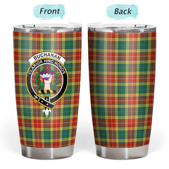 Clan Buchanan Old Sett Tartan Crest Tumbler YJ72 Clan Buchanan Tartan Today