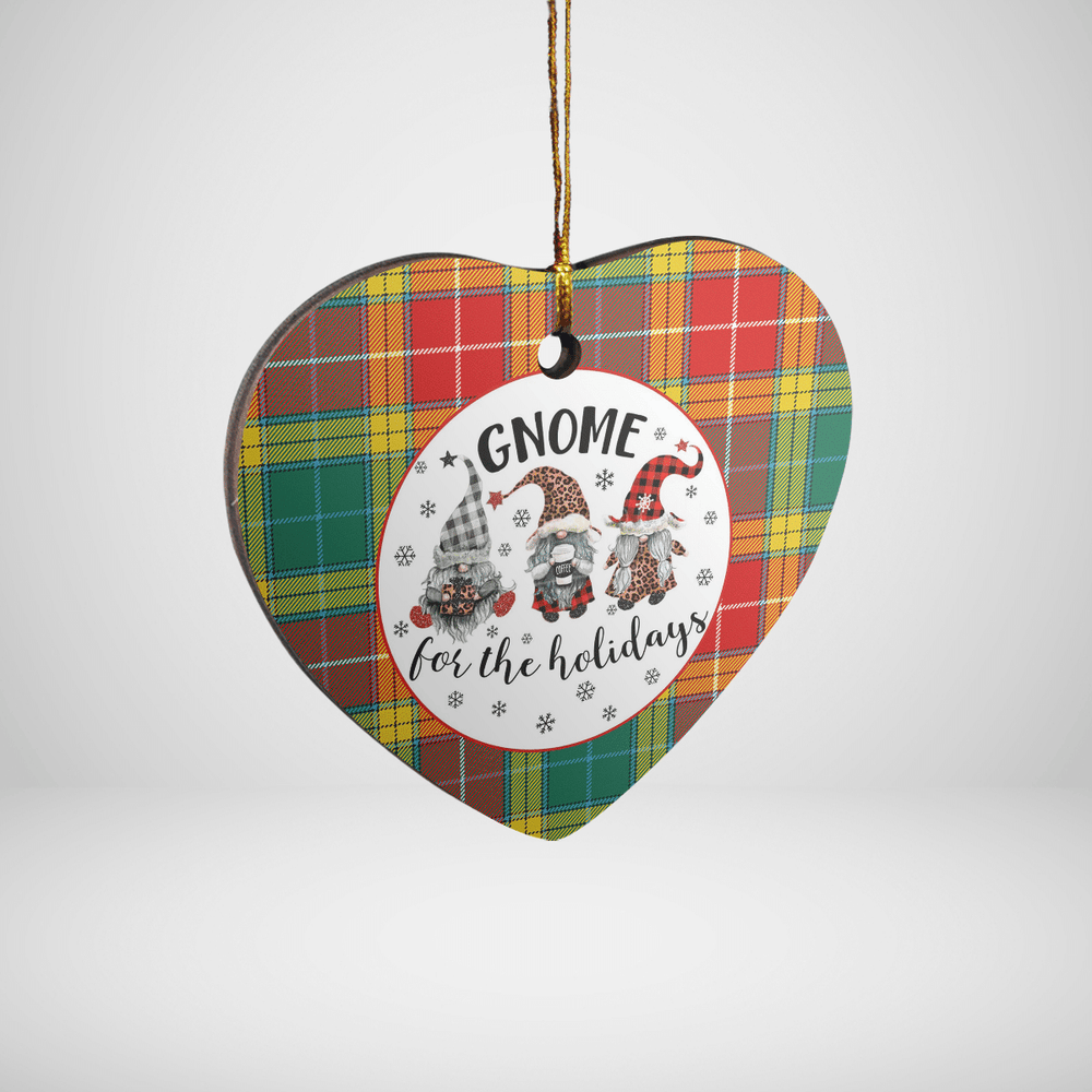 Clan Buchanan Old Sett Tartan Gnome Heart Ceramic Ornament HF82 Buchanan Old Sett Tartan Gnome Tartan Christmas