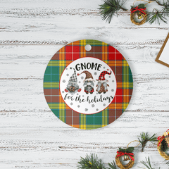 Clan Buchanan Old Sett Tartan Gnome Round Ceramic Ornament JL23 Buchanan Old Sett Tartan Tartan Christmas