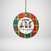 Clan Buchanan Old Sett Tartan Gnome Round Ceramic Ornament JL23 Buchanan Old Sett Tartan Tartan Christmas