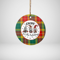 Clan Buchanan Old Sett Tartan Gnome Round Ceramic Ornament JL23 Buchanan Old Sett Tartan Tartan Christmas