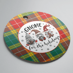 Clan Buchanan Old Sett Tartan Gnome Round Ceramic Ornament JL23 Buchanan Old Sett Tartan Tartan Christmas