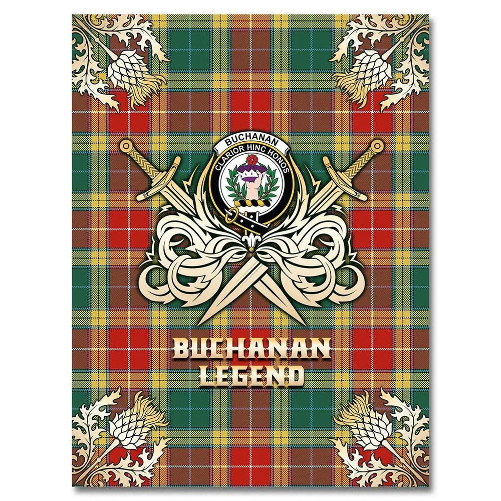 Clan Buchanan Old Sett Tartan Gold Courage Symbol Blanket BD13 Clan Buchanan Tartan Today