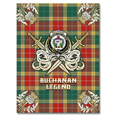 Clan Buchanan Old Sett Tartan Gold Courage Symbol Blanket BD13 Clan Buchanan Tartan Today