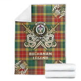 Clan Buchanan Old Sett Tartan Gold Courage Symbol Blanket BD13 Clan Buchanan Tartan Today