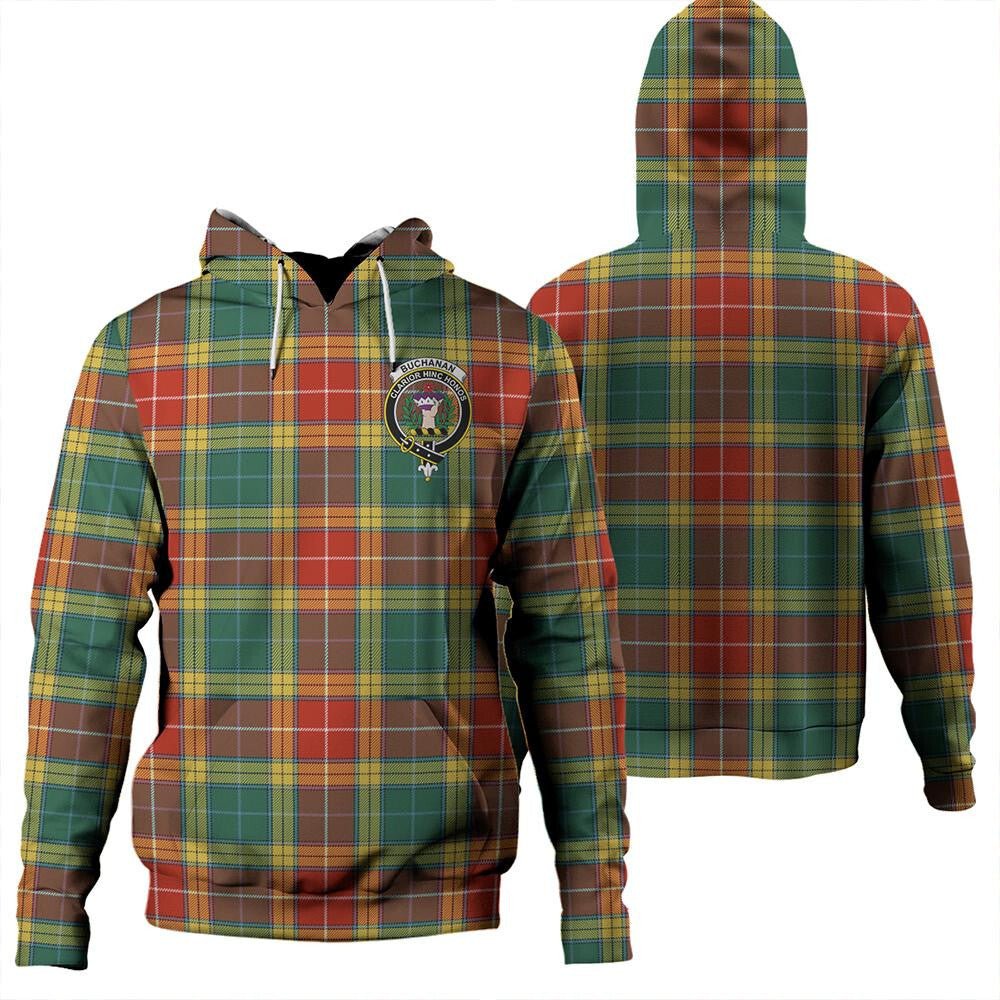 Clan Buchanan Old Sett Tartan Hoodie Crest 1RGQNIQD-1 Buchanan Old Sett Tartan Hoodies