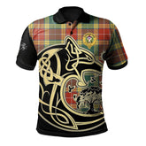 Clan Buchanan Old Sett Tartan Polo Shirt Viking Wolf BC42 Buchanan Old Sett Tartan Tartan Polo
