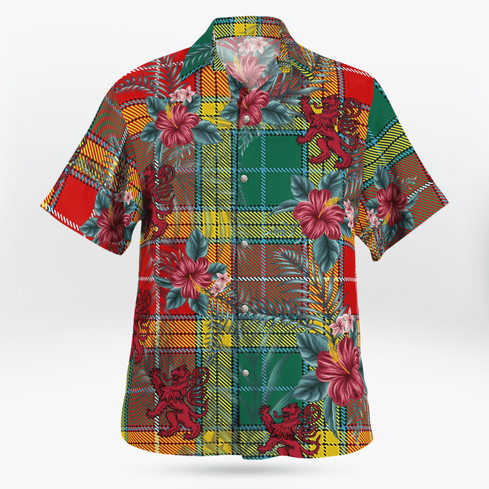 Clan Buchanan Old Sett Tartan Scottish Lion Hawaiian Shirt BN55 Buchanan Old Sett Tartan Tartan Hawaii Shirt