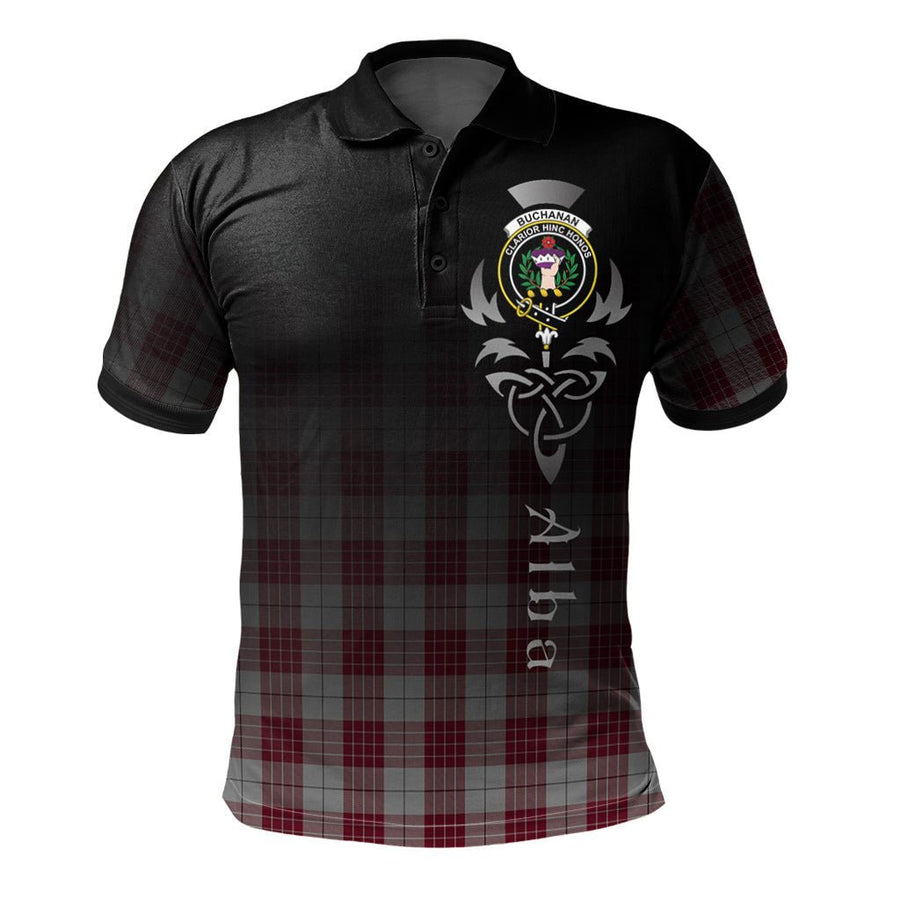 Clan Buchanan Tartan Polo Shirt - Alba Celtic Style SB46 Buchanan Tartan Tartan Polo