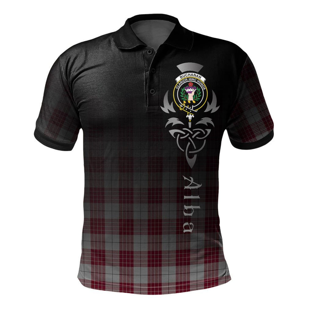 Clan Buchanan Tartan Polo Shirt - Alba Celtic Style SB46 Buchanan Tartan Tartan Polo