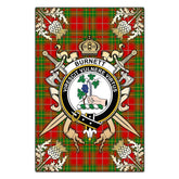 Clan Burnett Ancient Tartan Crest Black Garden Flag - Gold Thistle UO33 Clan Burnett Tartan Today