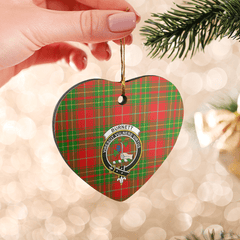 Clan Burnett Ancient Tartan Crest Heart Ceramic Ornament GM75 Burnett Ancient Tartan Tartan Christmas
