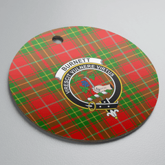 Clan Burnett Ancient Tartan Crest Round Ceramic Ornament AY30 Burnett Ancient Tartan Tartan Christmas