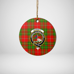 Clan Burnett Ancient Tartan Crest Round Ceramic Ornament AY30 Burnett Ancient Tartan Tartan Christmas