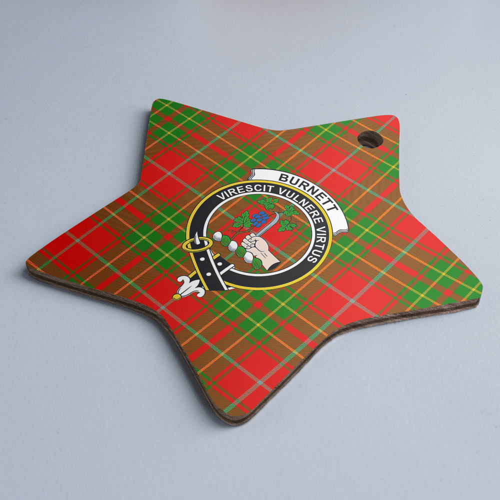 Clan Burnett Ancient Tartan Crest Star Ceramic Ornament ZC90 Burnett Ancient Tartan Tartan Christmas