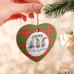 Clan Burnett Ancient Tartan Gnome Heart Ceramic Ornament HG89 Burnett Ancient Tartan Gnome Tartan Christmas
