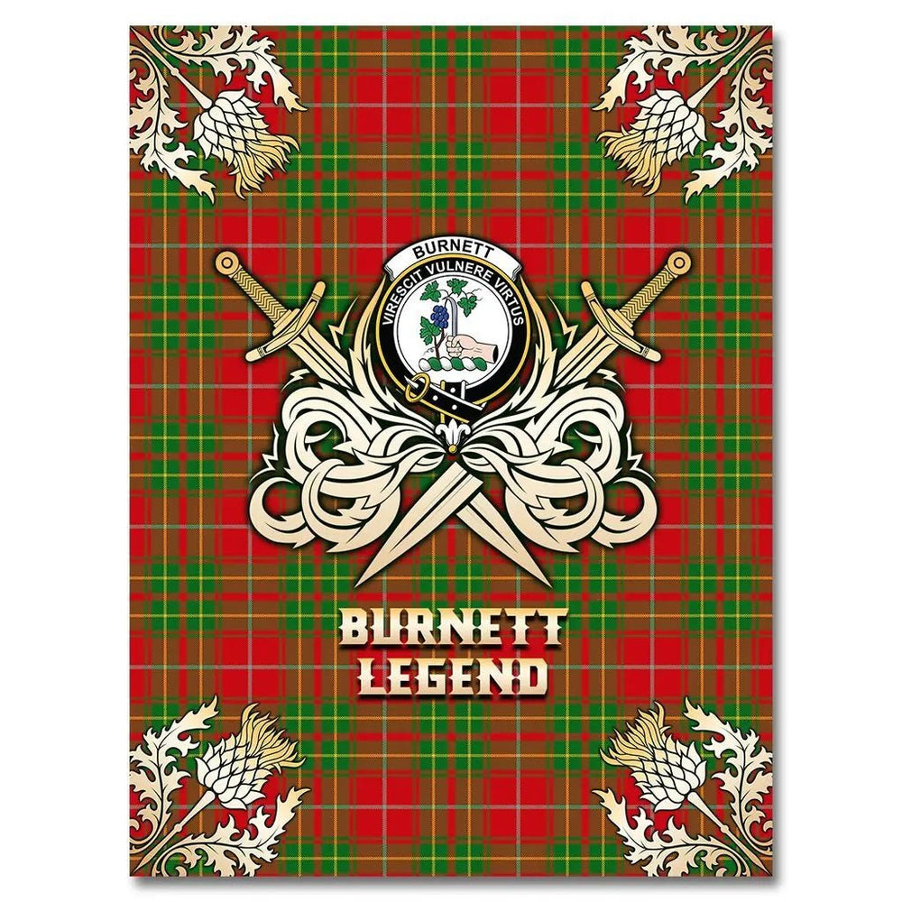 Clan Burnett Ancient Tartan Gold Courage Symbol Blanket QV41 Clan Burnett Tartan Today