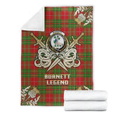Clan Burnett Ancient Tartan Gold Courage Symbol Blanket QV41 Clan Burnett Tartan Today